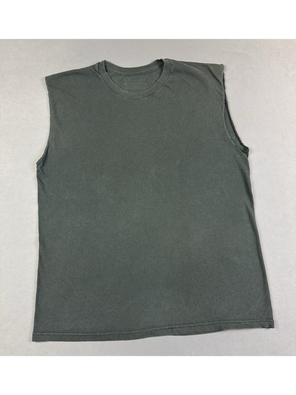 Rare Vintage Y2K Black Sun Fade Blank Cut Off Shirt Streetwear Hype Fits Large T